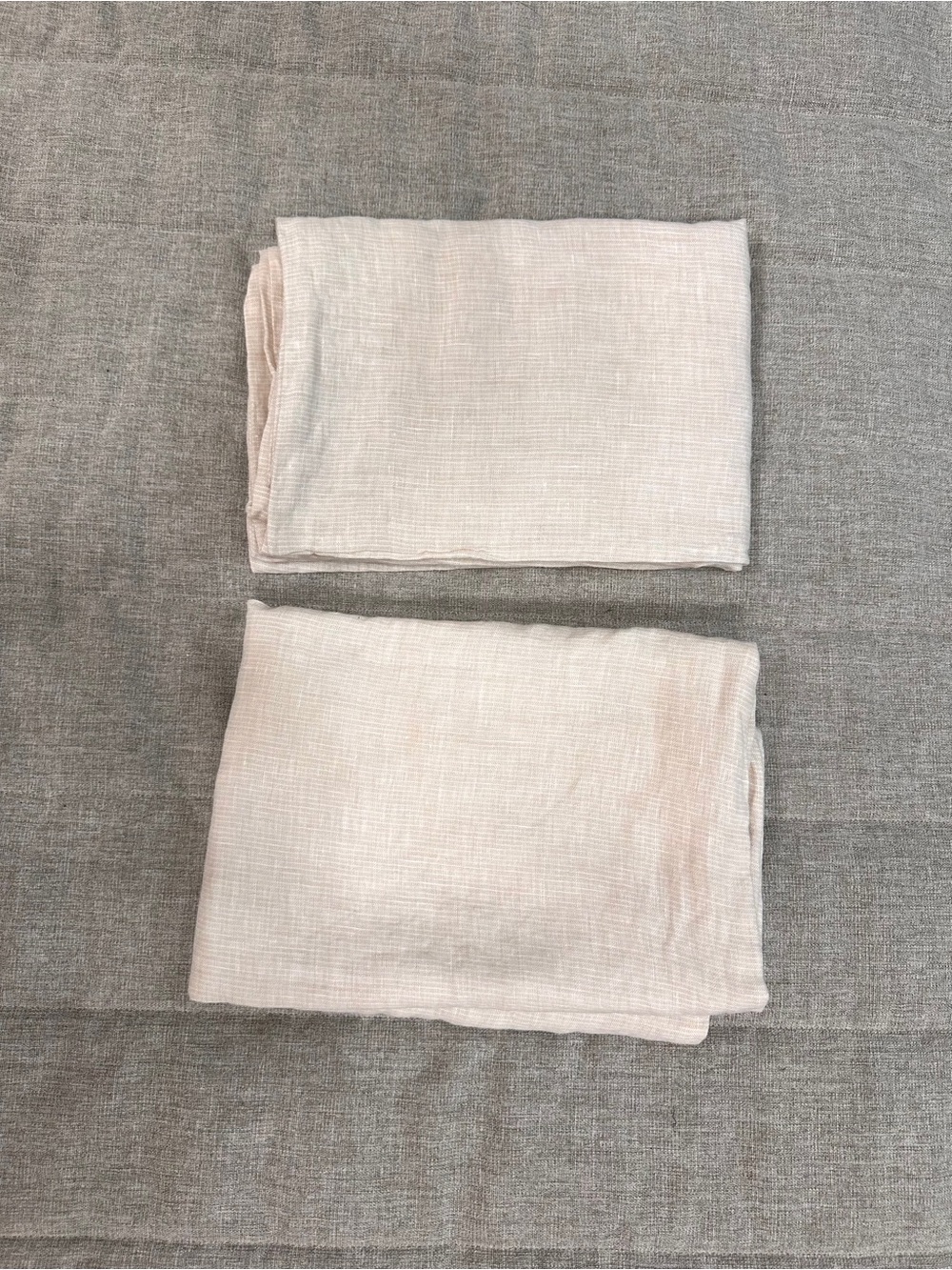 NWOT Quince Set 2 Standard 100% Linen Cream Stripe Shams Standard